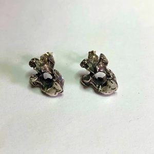 Vertebrae stud earrings sterling silver